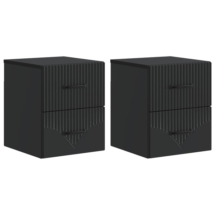 Dulap de noapte suspendat 2 pcs Negru 34,5 x 33 x 40 cm - WALTI WALTI