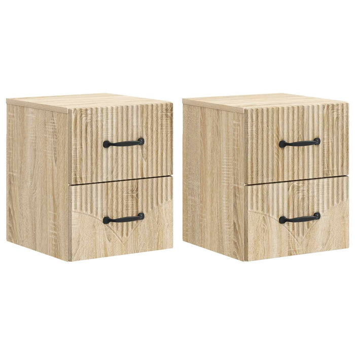 Dulap de noapte suspendat 2 pcs Stejar Sonoma 34,5 x 33 x 40 cm - WALTI WALTI