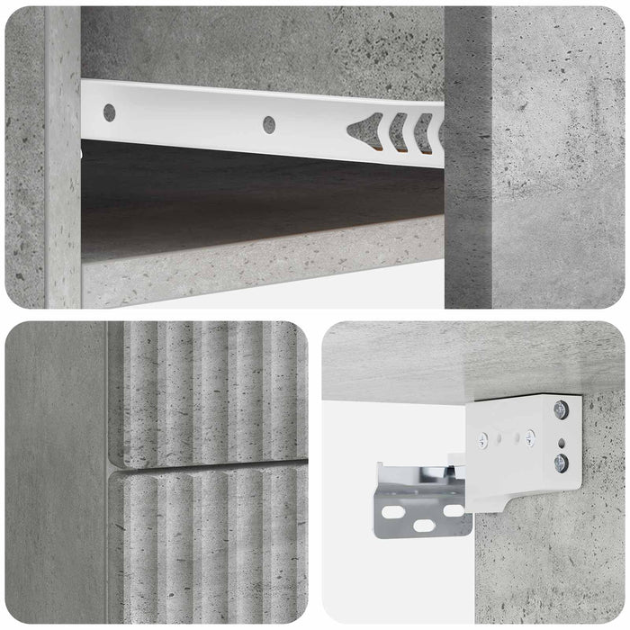 Dulap de noapte suspendat cu sertar Gri Beton 34,5 x 33 x 40 cm - WALTI WALTI