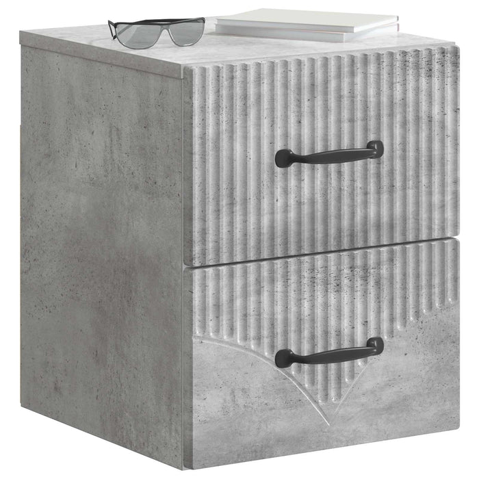 Dulap de noapte suspendat cu sertar Gri Beton 34,5 x 33 x 40 cm - WALTI WALTI
