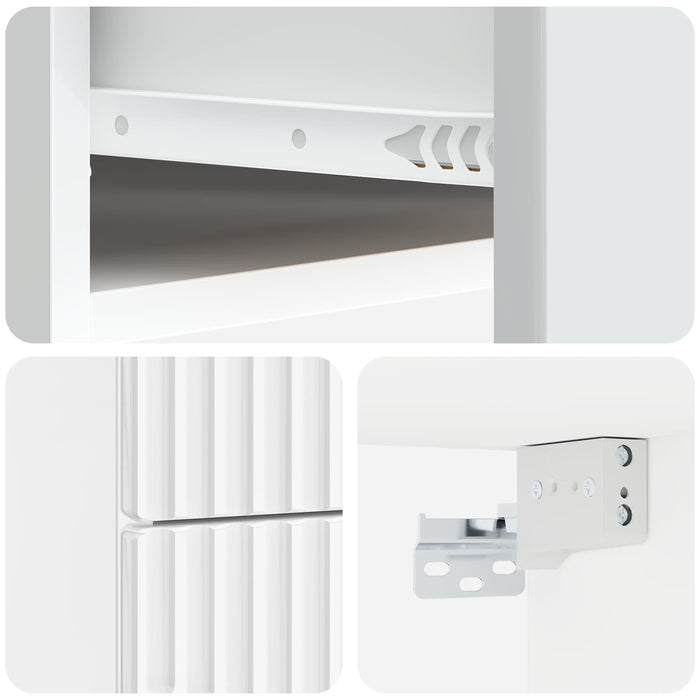 Dulap de noapte suspendat Alb foarte lucios 34,5 x 33 x 40 cm - WALTI WALTI
