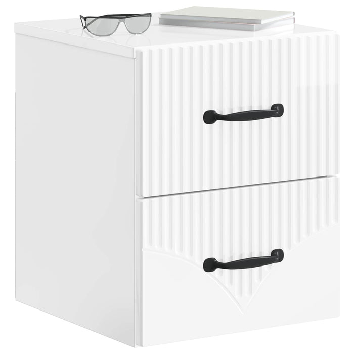 Dulap de noapte suspendat Alb foarte lucios 34,5 x 33 x 40 cm - WALTI WALTI
