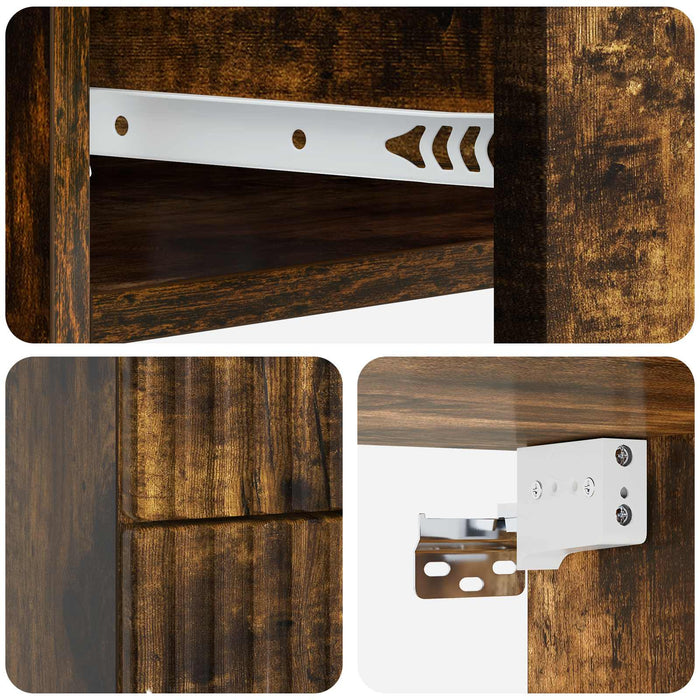 Dulap de noapte suspendat Stejar fumuriu 34,5 x 33 x 40 cm - WALTI WALTI