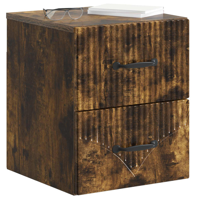 Dulap de noapte suspendat Stejar fumuriu 34,5 x 33 x 40 cm - WALTI WALTI