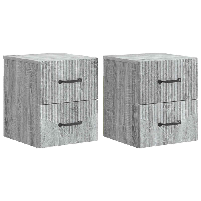 Dulap de noapte suspendat 2 pcs Sonoma gri 34,5 x 33 x 40 cm - WALTI WALTI