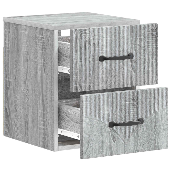 Dulap de noapte suspendat 2 pcs Sonoma gri 34,5 x 33 x 40 cm - WALTI WALTI