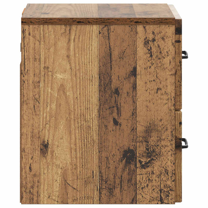 Dulap de noapte suspendat 2 pcs Lemn vechi 34,5 x 33 x 40 cm - WALTI WALTI