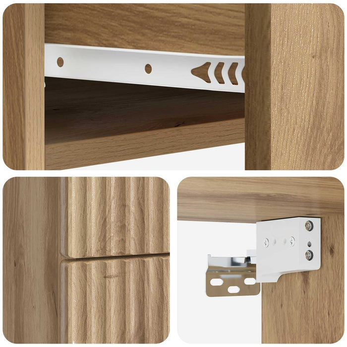 Dulap de noapte suspendat 2 pcs Stejar Artizanal Lemn prelucrat - WALTI WALTI