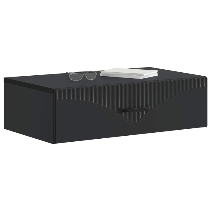 Masă laterală montată pe perete Negru 59 x 34,5 x 17 cm - WALTI WALTI