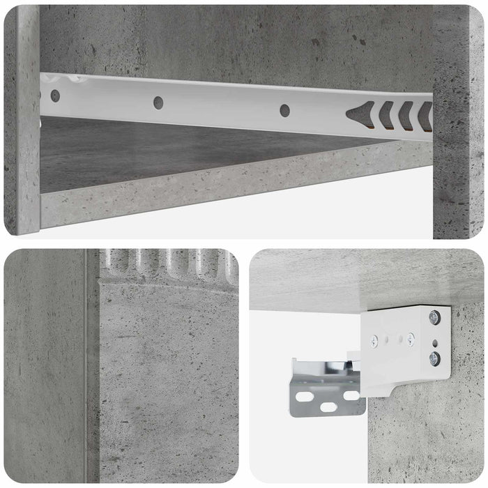 Masă laterală montată pe perete Gri Beton 59 x 34,5 x 17 cm - WALTI WALTI