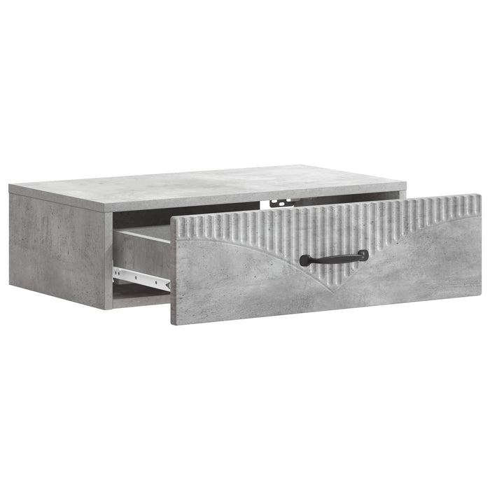 Masă laterală montată pe perete Gri Beton 59 x 34,5 x 17 cm - WALTI WALTI