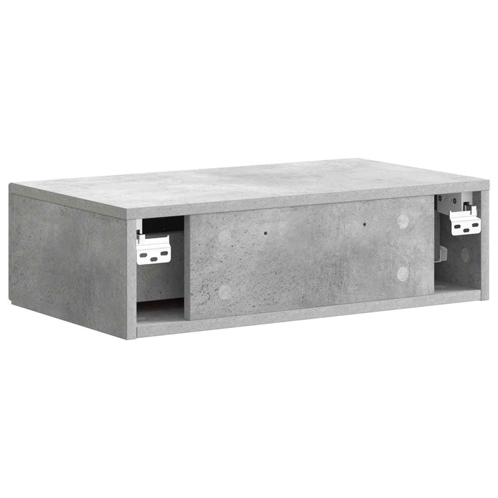 Masă laterală montată pe perete Gri Beton 59 x 34,5 x 17 cm - WALTI WALTI