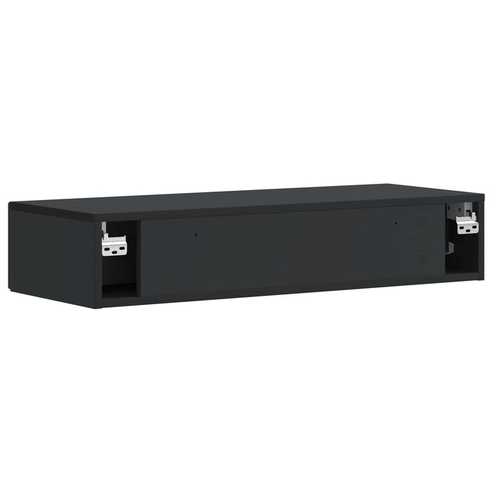Masă laterală montată pe perete Negru 87,5 x 34,5 x 17 cm - WALTI WALTI