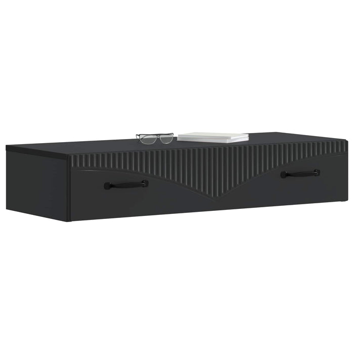 Masă laterală montată pe perete Negru 87,5 x 34,5 x 17 cm - WALTI WALTI