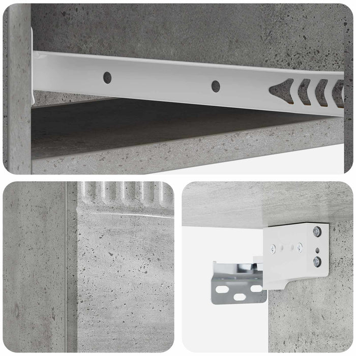Masă laterală montată pe perete Gri Beton 87,5 x 34,5 x 17 cm - WALTI WALTI