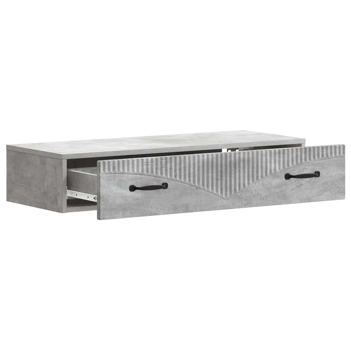 Masă laterală montată pe perete Gri Beton 87,5 x 34,5 x 17 cm - WALTI WALTI