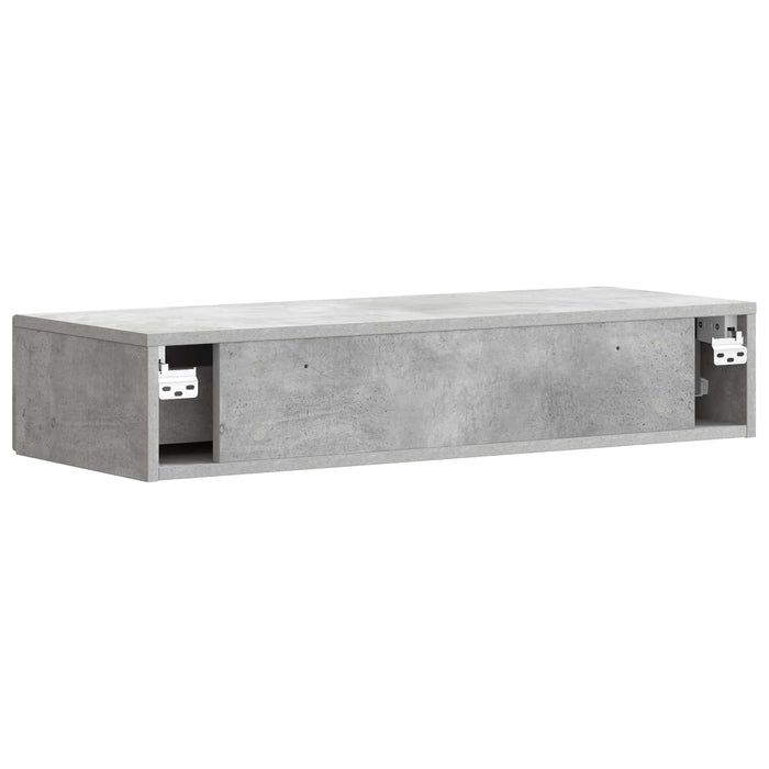 Masă laterală montată pe perete Gri Beton 87,5 x 34,5 x 17 cm - WALTI WALTI