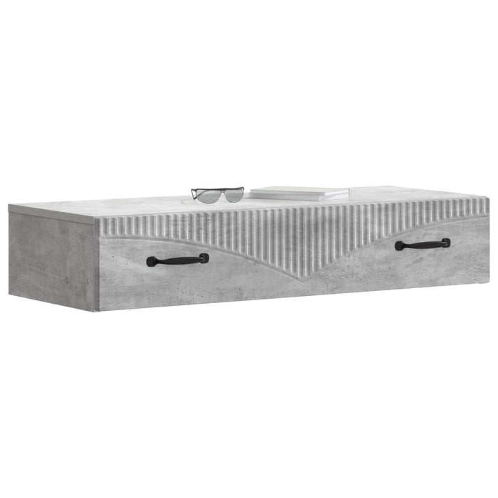 Masă laterală montată pe perete Gri Beton 87,5 x 34,5 x 17 cm - WALTI WALTI