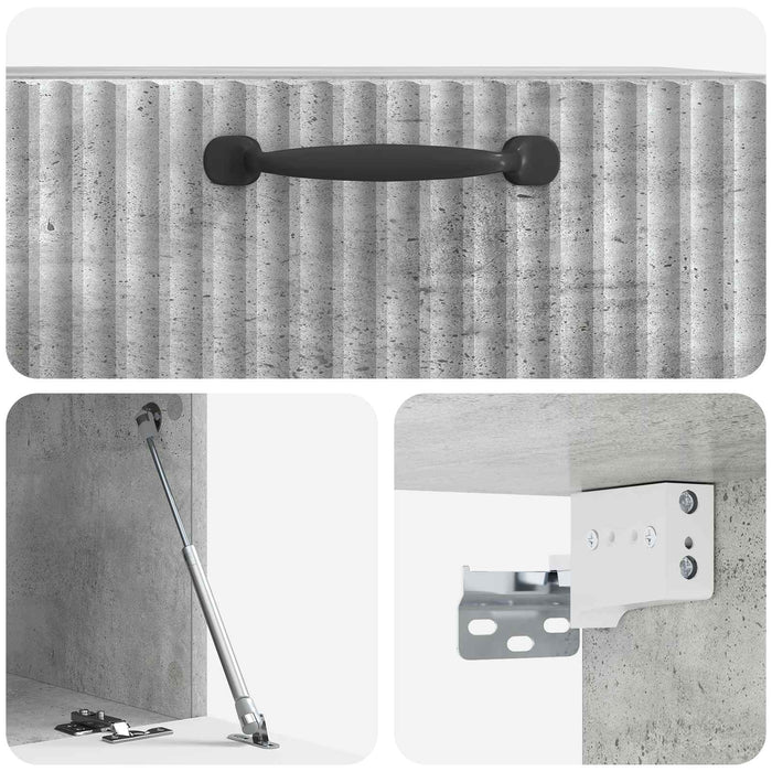 Oglindă TV montată pe perete Gri Beton 59,5 x 41 x 30 cm - WALTI WALTI