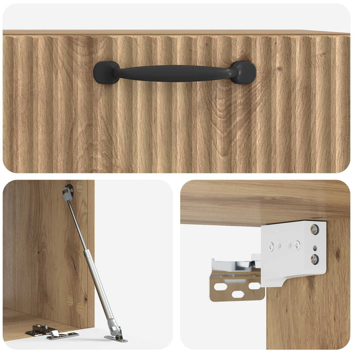 Oglindă TV montată pe perete Stejar Artizanal 59,5 x 41 x 30 cm - WALTI WALTI