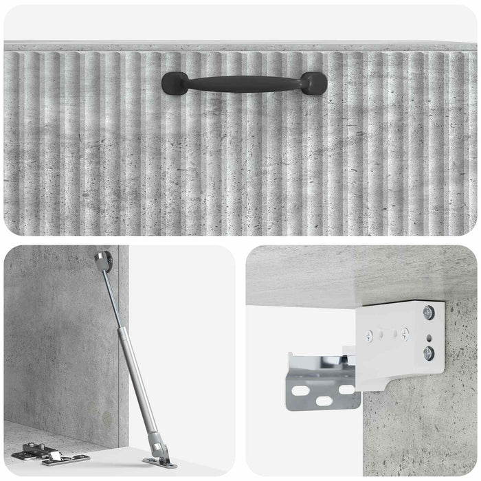 Oglindă TV montată pe perete Gri Beton 78,5 x 41 x 30 cm - WALTI WALTI