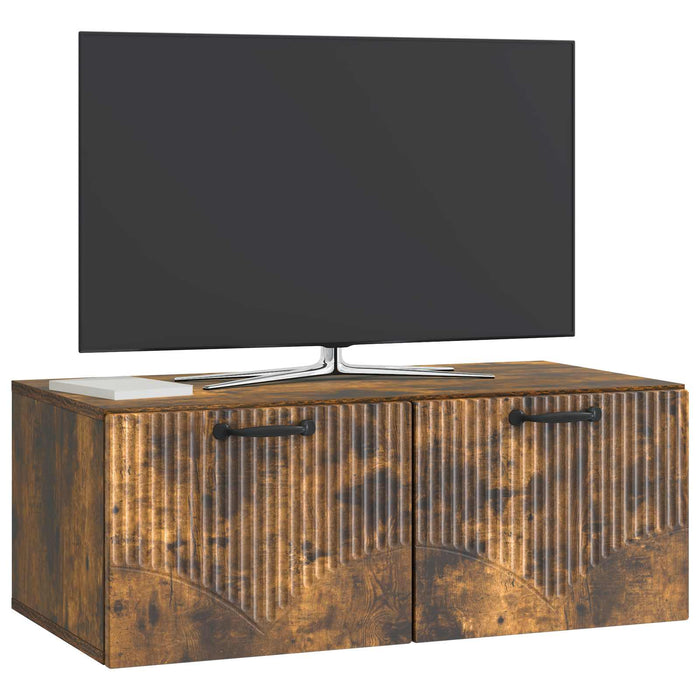 Oglindă TV montată pe perete Stejar fumuriu 78,5 x 41 x 30 cm - WALTI WALTI