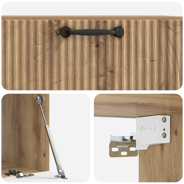 Oglindă TV montată pe perete Stejar Artizanal 78,5 x 41 x 30 cm - WALTI WALTI
