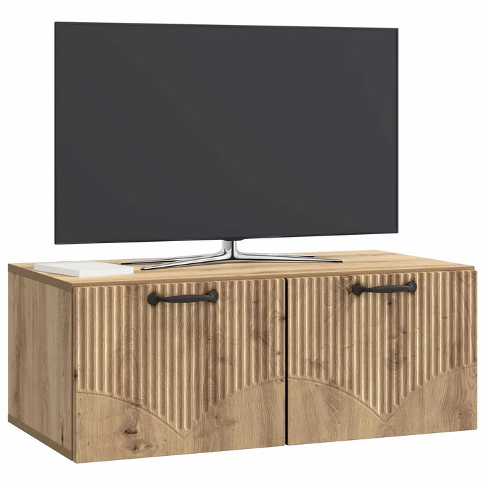 Oglindă TV montată pe perete Stejar Artizanal 78,5 x 41 x 30 cm - WALTI WALTI