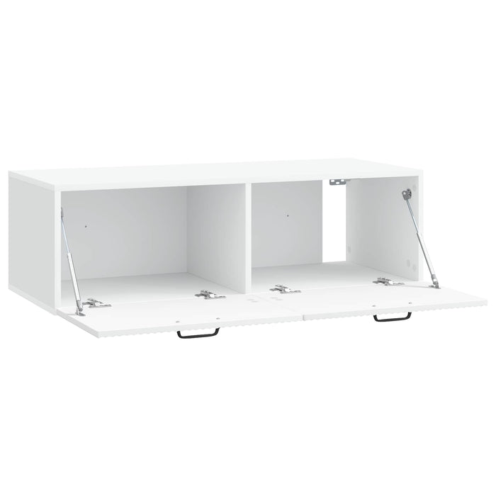 Oglindă TV montată pe perete Alb 98 x 41 x 30 cm Lemn prelucrat - WALTI WALTI