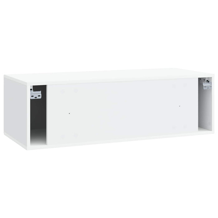 Oglindă TV montată pe perete Alb 98 x 41 x 30 cm Lemn prelucrat - WALTI WALTI