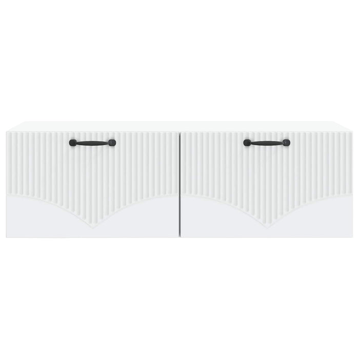 Oglindă TV montată pe perete Alb 98 x 41 x 30 cm Lemn prelucrat - WALTI WALTI