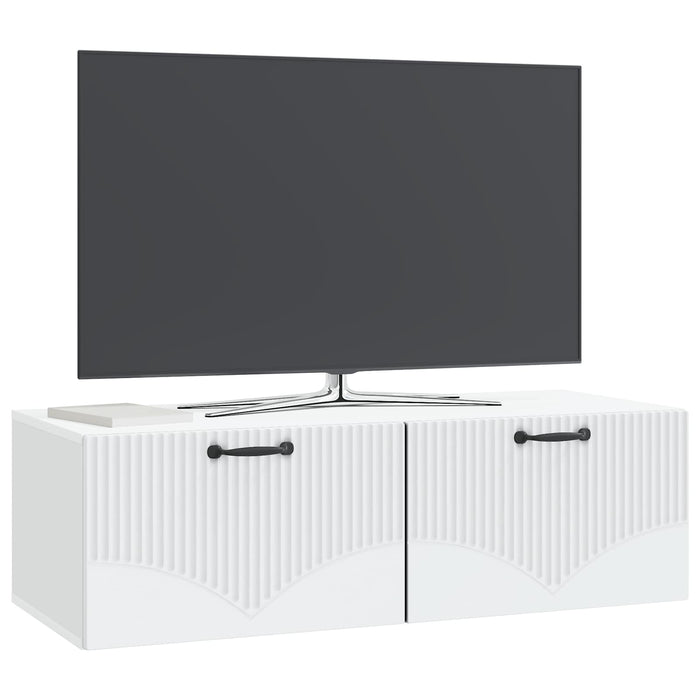 Oglindă TV montată pe perete Alb 98 x 41 x 30 cm Lemn prelucrat - WALTI WALTI
