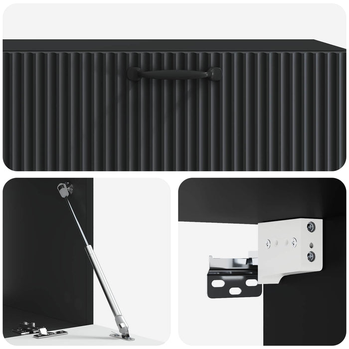 Oglindă TV montată pe perete Pe perete Negru 98 x 41 x 30 cm - WALTI WALTI