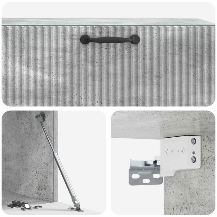 Oglindă TV montată pe perete Gri Beton 98 x 41 x 30 cm - WALTI WALTI