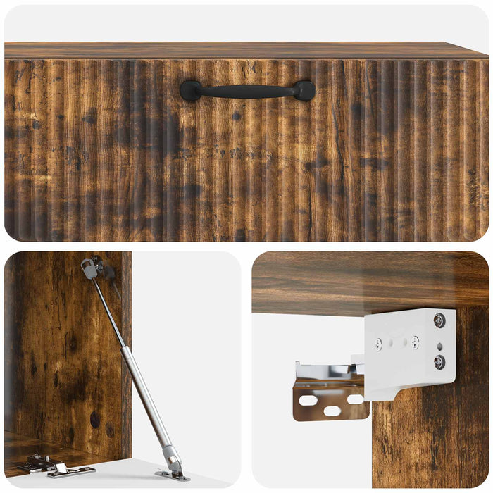 Oglindă TV montată pe perete Stejar fumuriu 98 x 41 x 30 cm - WALTI WALTI