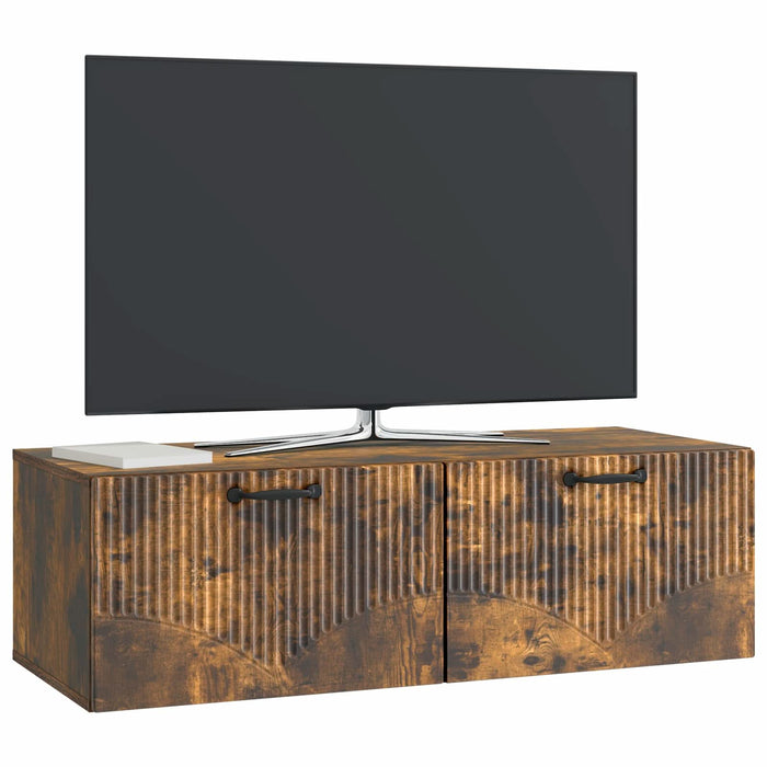 Oglindă TV montată pe perete Stejar fumuriu 98 x 41 x 30 cm - WALTI WALTI