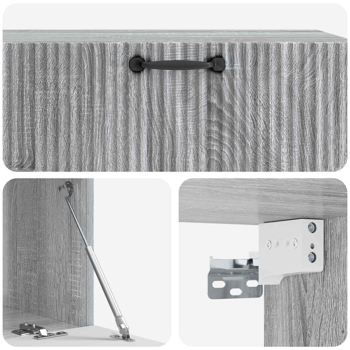 Oglindă TV montată pe perete Sonoma gri 98 x 41 x 30 cm - WALTI WALTI