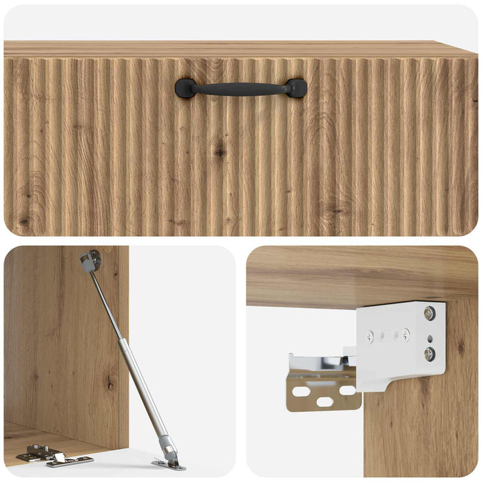 Oglindă TV montată pe perete Stejar Artizanal 98 x 41 x 30 cm - WALTI WALTI