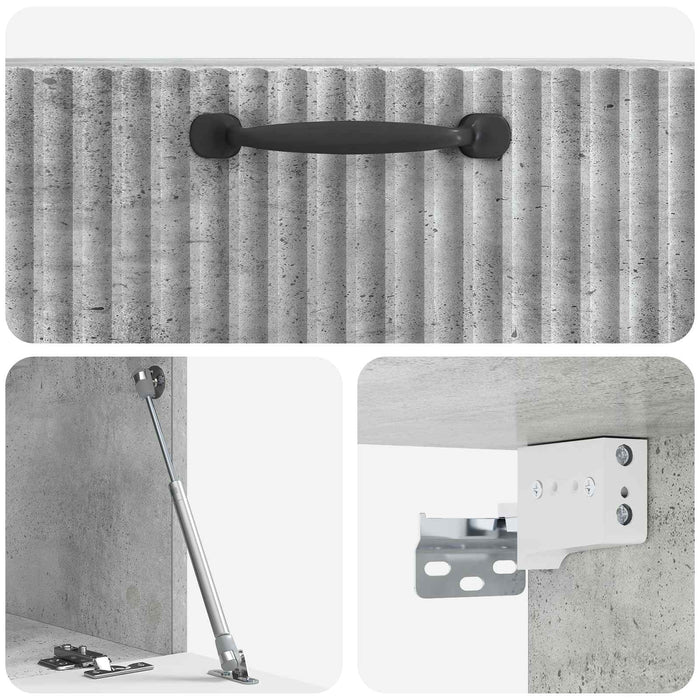 Oglindă TV montată pe perete Gri Beton 59,5 x 31 x 30 cm - WALTI WALTI