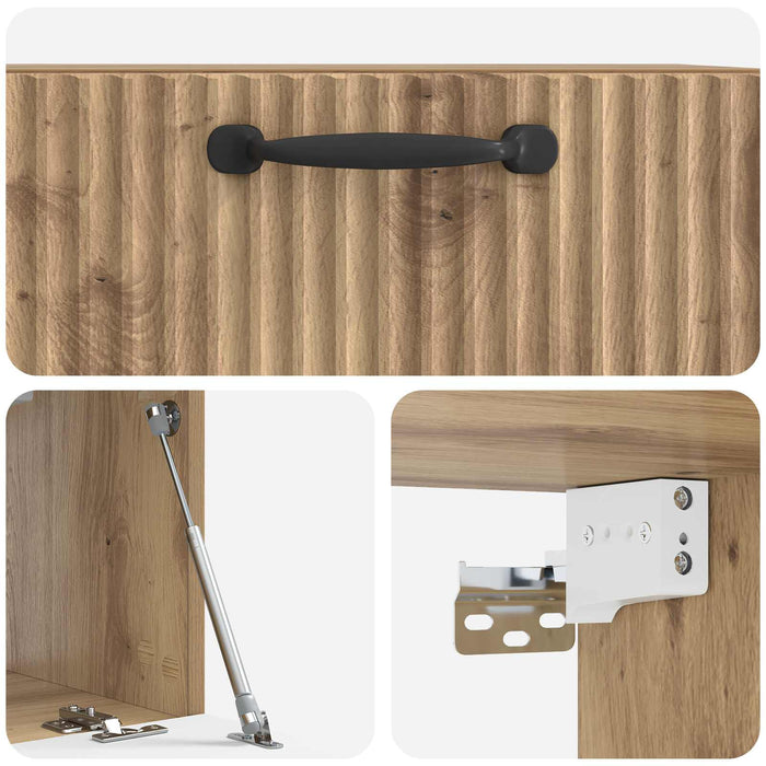 Oglindă TV montată pe perete Stejar Artizanal 59,5 x 31 x 30 cm - WALTI WALTI