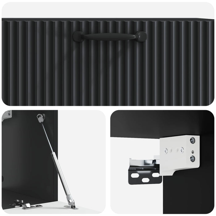 Oglindă TV montată pe perete Pe perete Negru 78,5 x 31 x 30 cm - WALTI WALTI