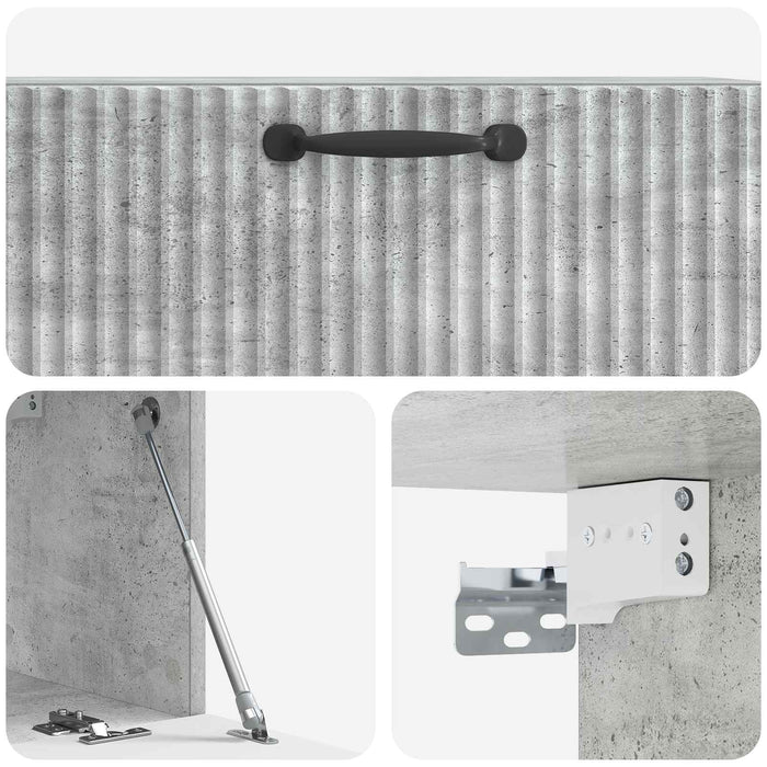 Oglindă TV montată pe perete Gri Beton 78,5 x 31 x 30 cm - WALTI WALTI