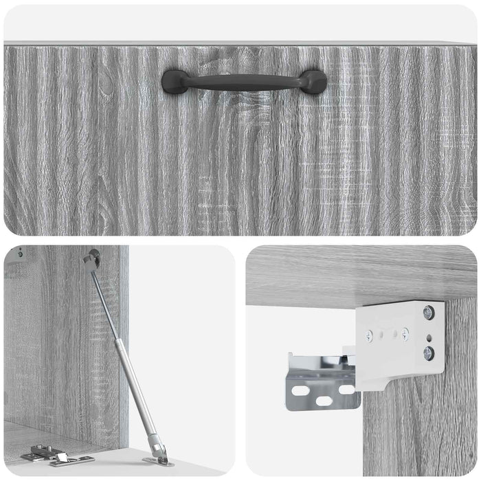 Oglindă TV montată pe perete Sonoma gri 78,5 x 31 x 30 cm - WALTI WALTI