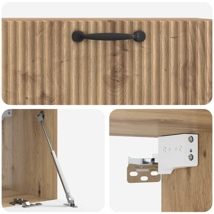Oglindă TV montată pe perete Stejar Artizanal 78,5 x 31 x 30 cm - WALTI WALTI