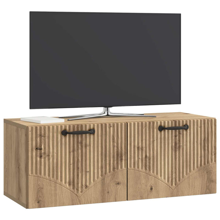 Oglindă TV montată pe perete Stejar Artizanal 78,5 x 31 x 30 cm - WALTI WALTI