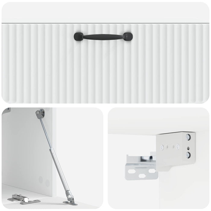 Oglindă TV montată pe perete Alb 98 x 31 x 30 cm Lemn prelucrat - WALTI WALTI
