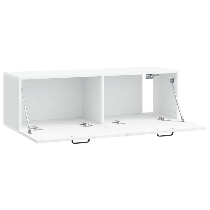 Oglindă TV montată pe perete Alb 98 x 31 x 30 cm Lemn prelucrat - WALTI WALTI
