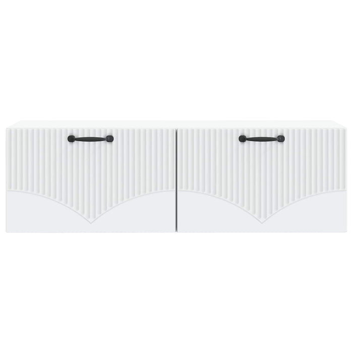 Oglindă TV montată pe perete Alb 98 x 31 x 30 cm Lemn prelucrat - WALTI WALTI