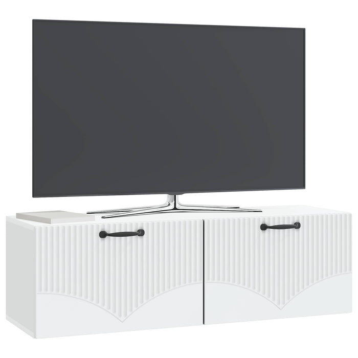 Oglindă TV montată pe perete Alb 98 x 31 x 30 cm Lemn prelucrat - WALTI WALTI