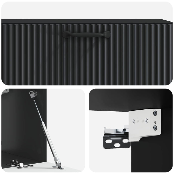Oglindă TV montată pe perete Pe perete Negru 98 x 31 x 30 cm - WALTI WALTI